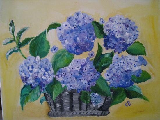 Hortensias bleus  (60x50)